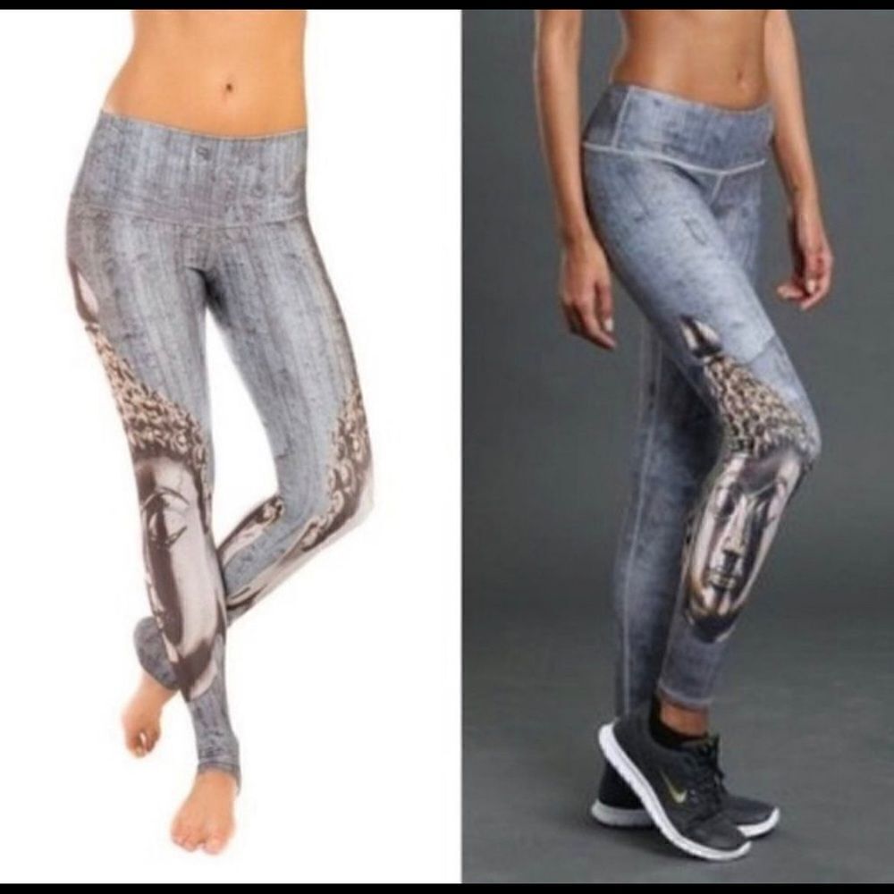 Noli Gray Buddha Print Leggings